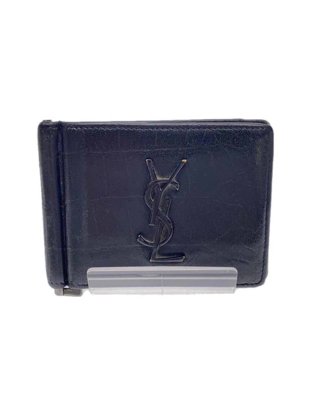 Saint Laurent Yves Card Case Wallet Leather Black